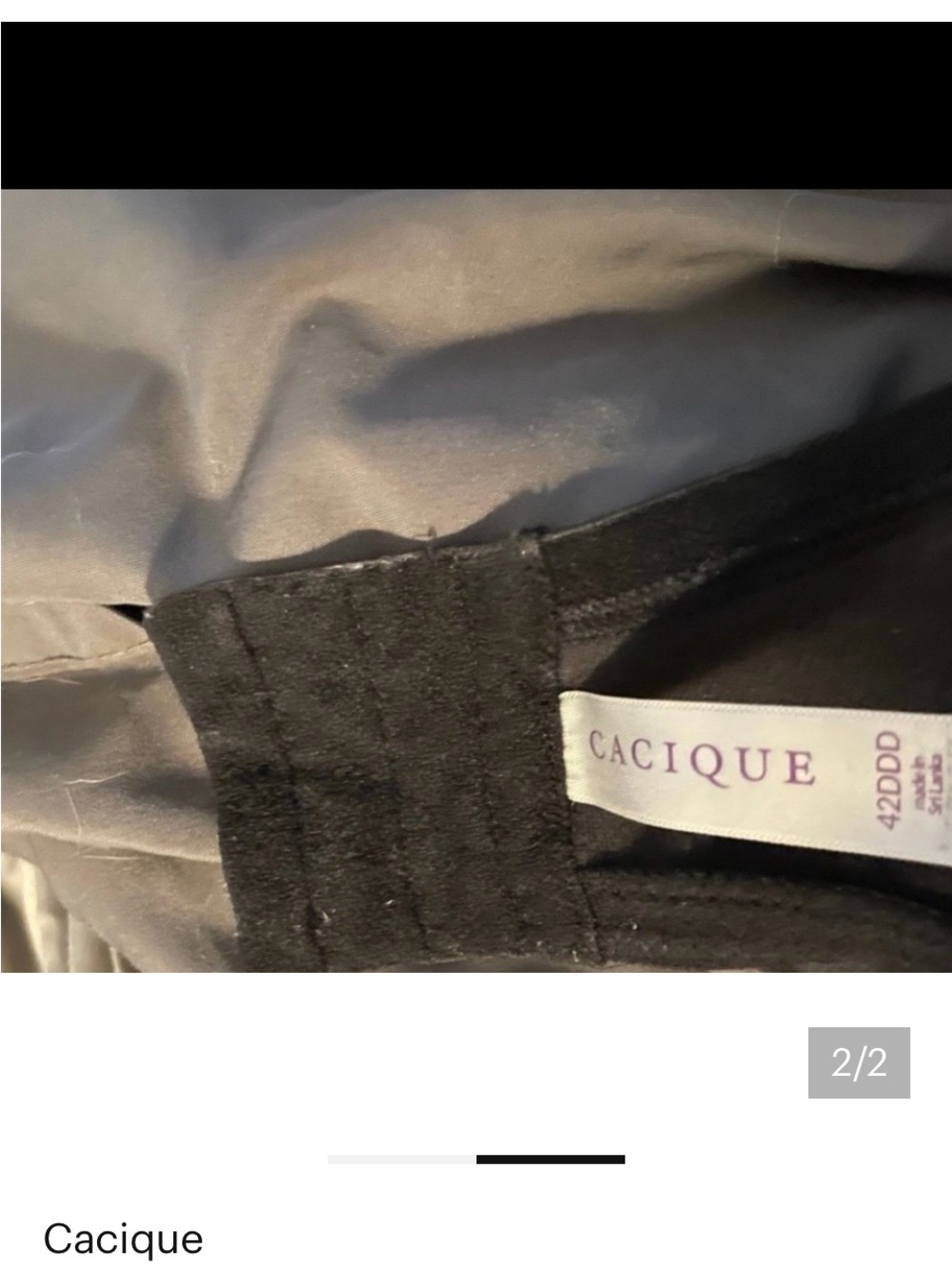 A lot of 2 Cacique Black T-Shirt Bras 1 Breezies T-Shirt Bra - Picture 2 of 5